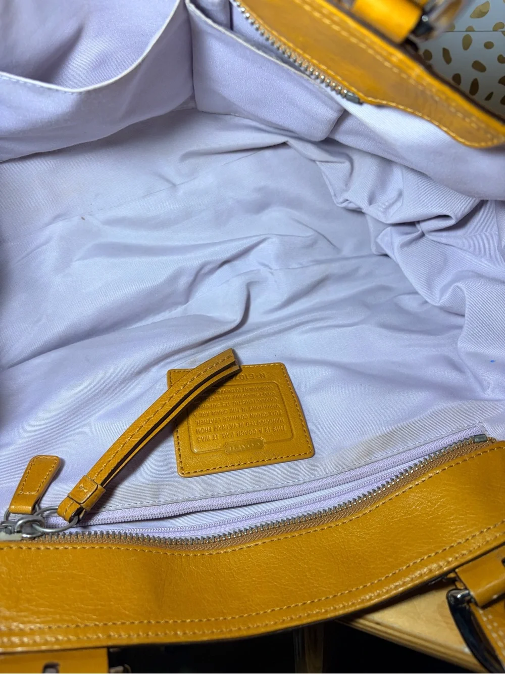 Coach Mustard Leather Double-Handle Shoulder Bag
